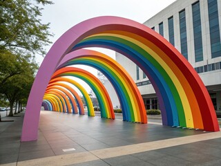Abstract Rainbow Architecture - Flowing Hues