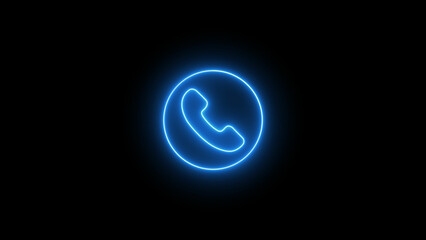 Glowing neon Smart phone call ring icon with isolated black background. Incoming call ring icon . Audio Waveform Abstract music waves oscillation modern.