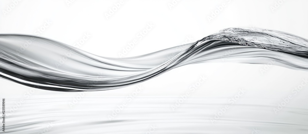 Fototapete Serene gray water waves ripple across a calm surface with smooth curves and ample white space ideal for overlaying text or designs.