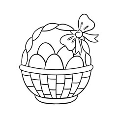 Easter basket with eggs.