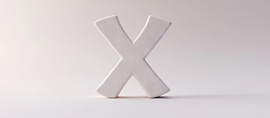 Obraz premium Elegant 3D render of a white yen symbol centered on a clean white backdrop, showcasing its minimalist design with soft shadows and smooth texture.