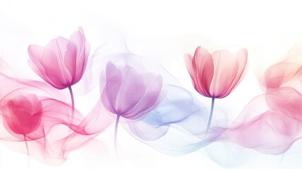 Naklejka premium Elegant pastel flower art with flowing, delicate colors