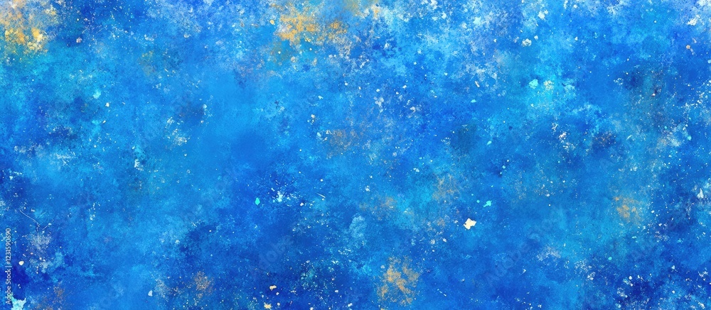 Aufkleber vibrant abstract blue texture with golden speckles blended throughout, featuring various shades of b