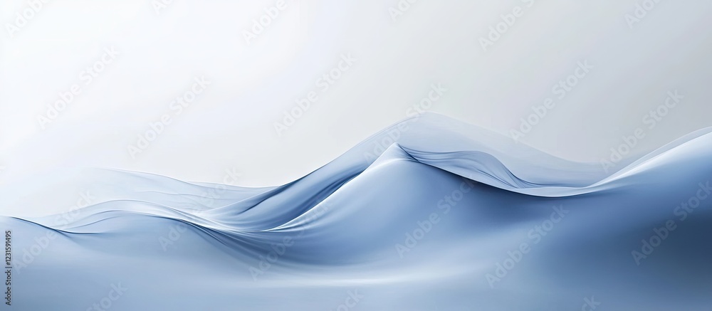 Poster calming smooth blue gradient backdrop with soft flowing waves creating an abstract serene atmosphere