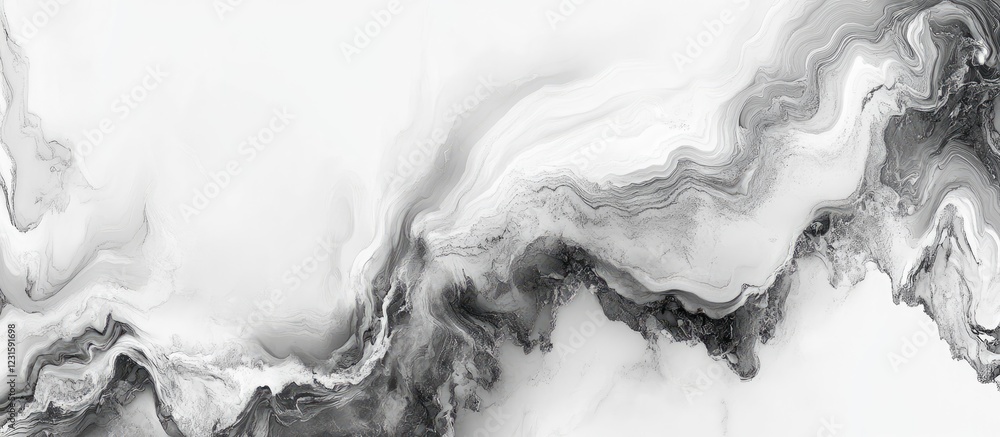 Aufkleber elegant gray and white marble texture background featuring smooth swirls and subtle veins in shades 