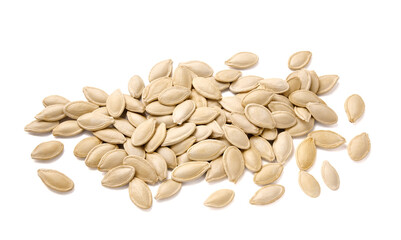 Pumpkin seeds isolated on white background