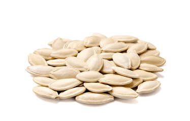 Pumpkin seeds isolated on white background