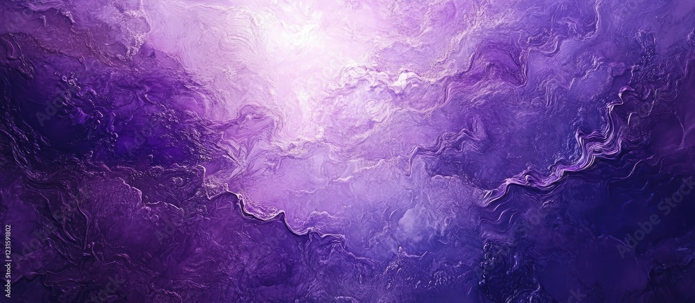 Poster Abstract purple swirling texture with soft gradients and highlights, featuring deep and light shades in a cloudy composition, evoking serenity.