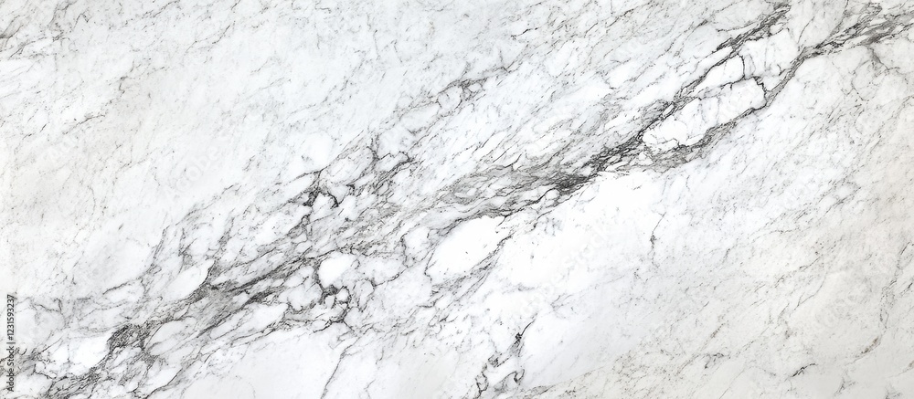 Fototapete Elegant white marble tile showcasing subtle gray veining on a smooth surface ideal for sophisticated wall and floor design applications.
