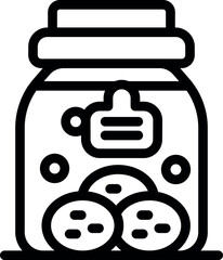Obraz premium Cookies stored in a jar with a label, maintaining their freshness and quality for enjoyment
