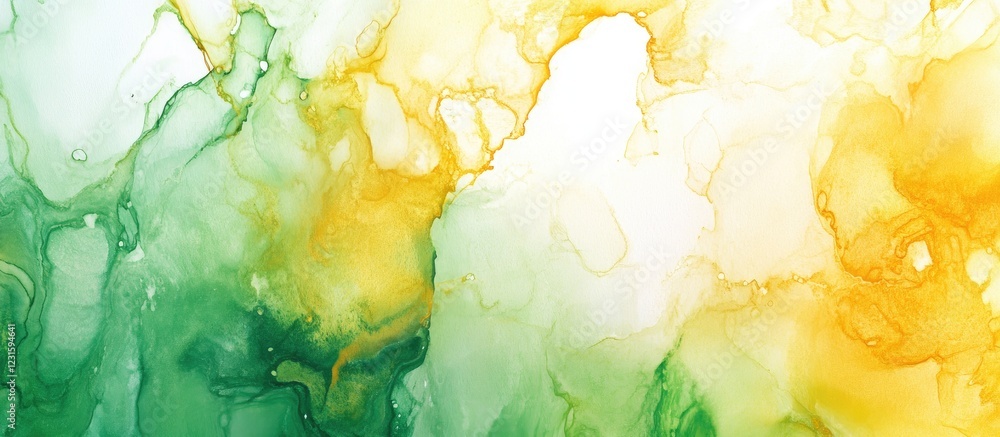 Poster stunning fluid art background featuring marbling techniques in vibrant gold and green tones with a s