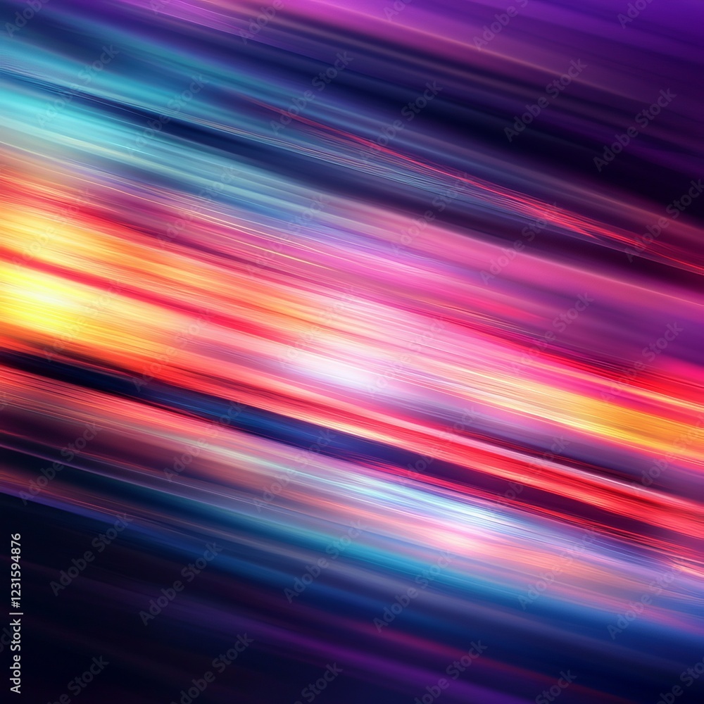 Poster an abstract image showcasing vibrant light trails with motion blur effects. this visually striking d
