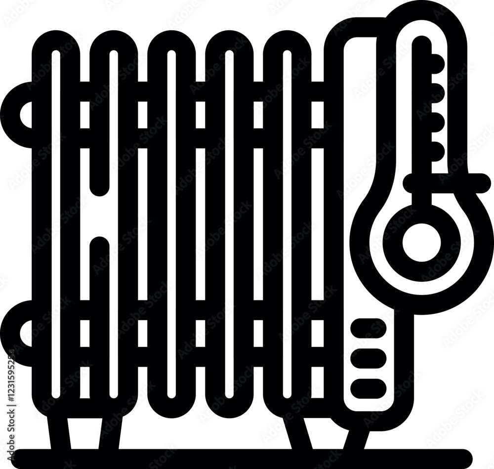 Poster home heating system with radiator and thermostat for optimal temperature control