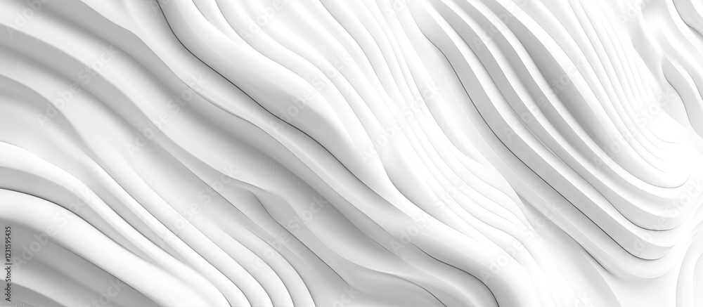 Poster elegant flowing white waves create a textured backdrop showcasing fluid design with soft shadows and