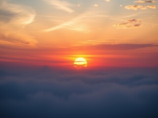 Foggy Easter Dawn - Golden Sunrise Hues