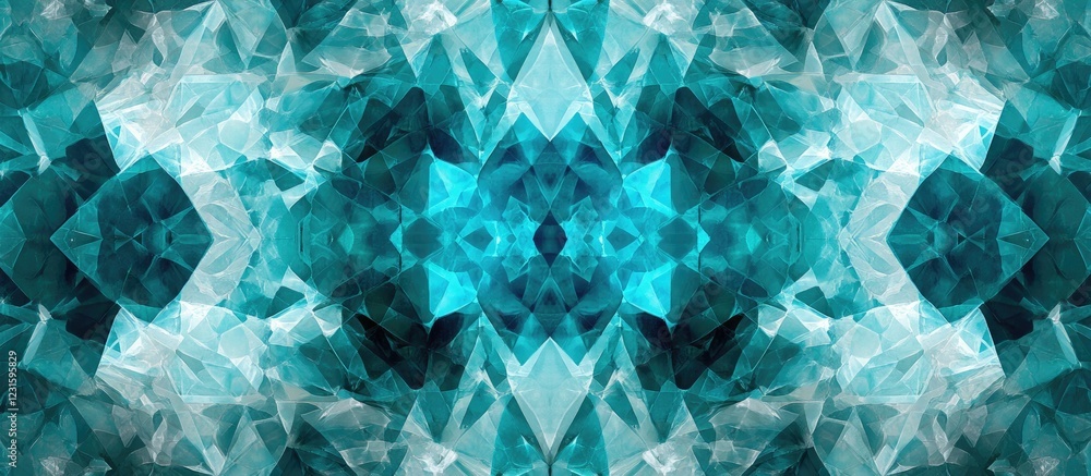 Poster vibrant turquoise geometric abstract background with diamond shapes in a symmetrical design perfect 