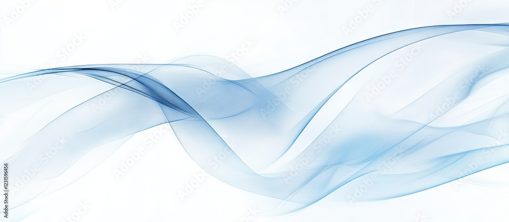 Leinwandbilder translucent blue waves gracefully flowing across a light background creating a serene and calming ab