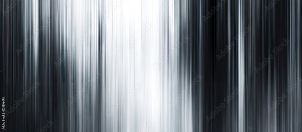 Leinwandbilder Abstract vertical lines in black and white, with a gradient effect from dark to light, creating a sense of movement and depth in the composition.