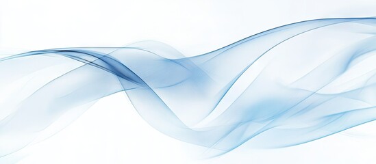 Obraz premium Translucent blue waves gracefully flowing across a light background creating a serene and calming abstract composition.