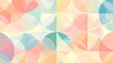 Pastel Geometric Shapes Abstract Art Pattern