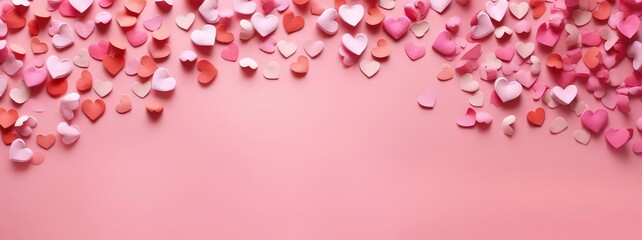 Red heart on a hot pink background, romantic wedding, anniversary background