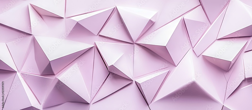 Aufkleber geometric pink paper texture with 3d triangles and folds creating a dynamic, modern abstract backgro