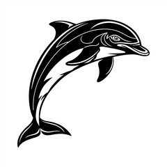 Dolphin silhouette vector design