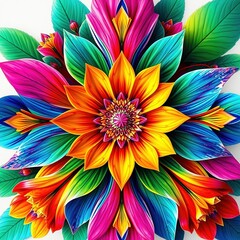 Obraz premium Hand Painted Flowers with Bohemian Style