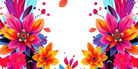 Obraz premium Hand Painted Floral Design with Abstract Elements