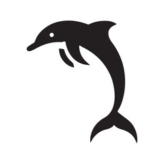 2d dolphin logo with white background