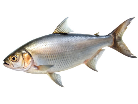 hilsa fish on a white background