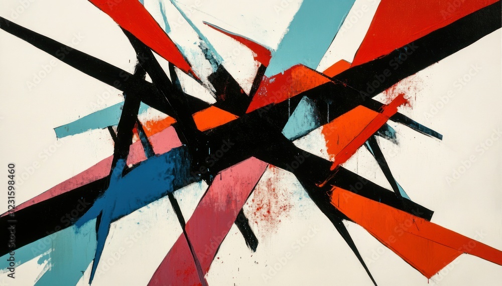 Poster Abstract Dynamic Intersections of Color and Form