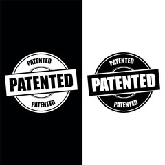 patented stamp sign symbol vector flat icon