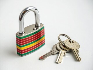 Padlock with Keys on Smartphone