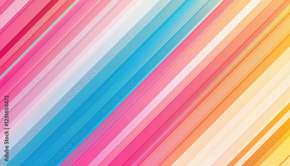 Poster gradient rainbow light beams forming sleek diagonal lines, perfect for a futuristic and colorful abs