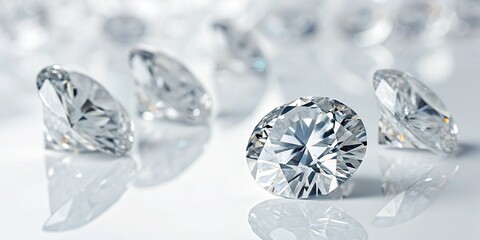 Sparkling Diamonds on Reflective Surface