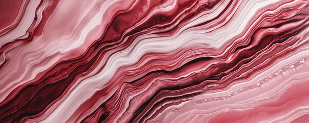 Natural stone texture in rich pink tones with bold red accents and flowing patterns, perfect for elegant abstract visuals