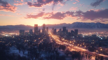 Fototapeta premium Salt Lake City Skyline in 16K Resolution, Ultra-High Photo Quality