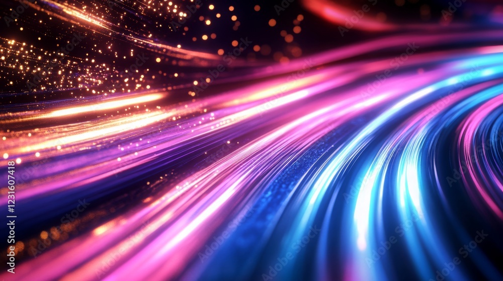 Leinwandbilder a vibrant swirl of colorful light trails, creating a dynamic and energetic visual effect that sugges