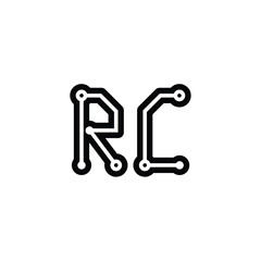RC monogram logo design letter text name symbol monochrome logotype alphabet character simple logo