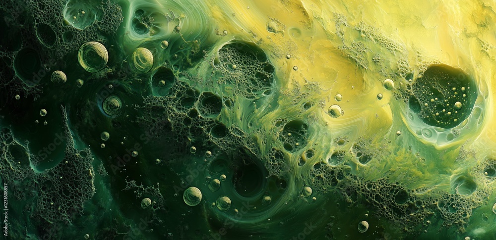 Poster abstract emerald and gold: a mesmerizing abstract image featuring swirling textures of deep emerald 