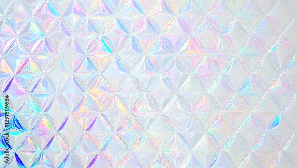 Poster iridescent geometric pattern: a captivating backdrop of interlocking iridescent geometric shapes, re