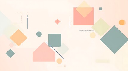 Abstract Geometric Shapes Pastel Color Design