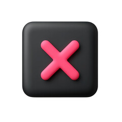 Obraz premium Colorful design featuring a pink cross on a black square shape, isolated on a transparent background, png, alpha