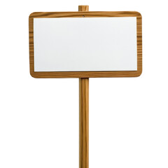 Fototapeta premium Wooden sign on a pole waiting for messages or announcements in nature, isolated on a transparent background, png, alpha