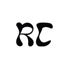 RC monogram logo design letter text name symbol monochrome logotype alphabet character simple logo