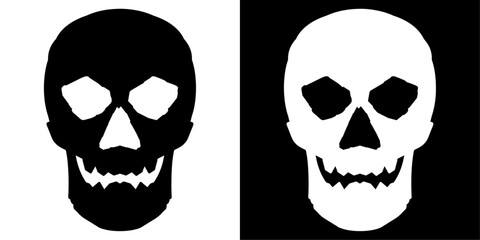 ofvs775 OutlineFilledVectorSign ofvs - skull icon . isolated transparent . black outline and filled version . AI 10 / EPS / PNG . g12121