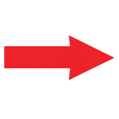 Bold red arrow offers clear guidance toward the right direction, isolated on a transparent background, png, alpha