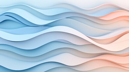 Abstract Pastel Waves: A Serene Visual Symphony of Blue and Peach Hues