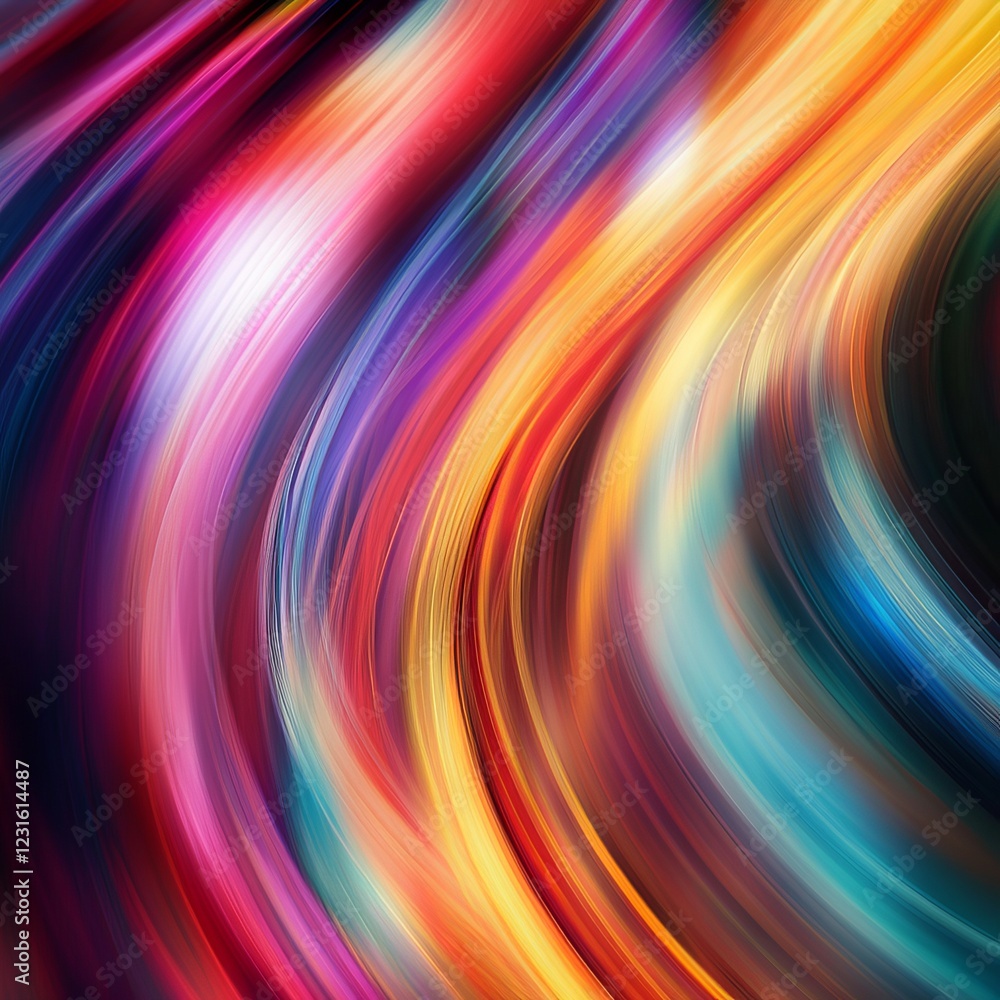Poster vibrant colorful waves blending in abstract motion for background use
